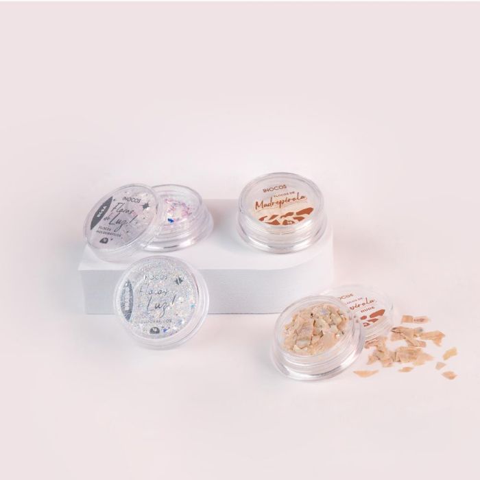 INOCOS FLOCOS DE LUZ HOLOGRAFICOS - ROSA