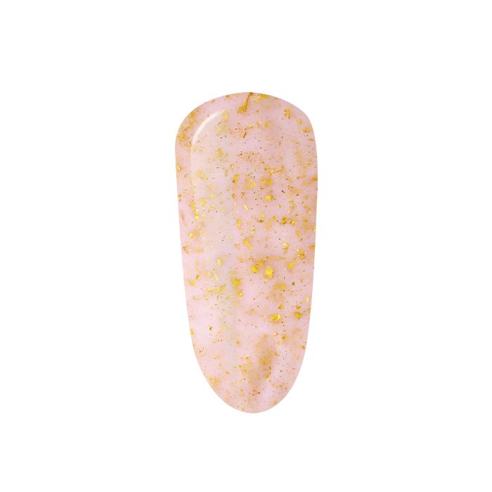 PURPLE BIB BUILDER IN BOTTLE PINK WHITH GOLD FLAKES 15ML