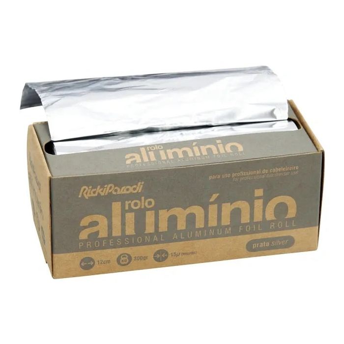 RICKI PARODI ALUMINIO EM ROLO P/MADEIXAS PRATA 12CM