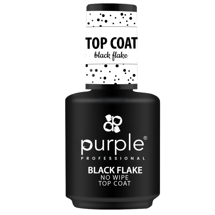 PURPLE BLACK FLAKE NO WIPE TOP COAT 15ML