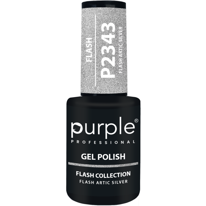 PURPLE GEL POLISH FLASH ARTIC SILVER 10ML