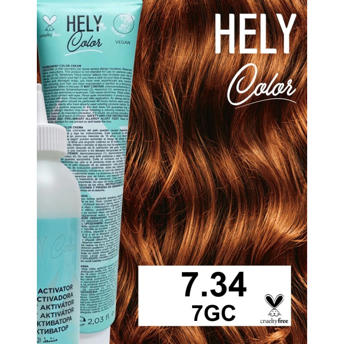HELYCOLOR KIT COLOR CREAM N.7.34 7GC
