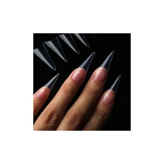 HB STILETTO CLEAR NAIL TIPS 500UN