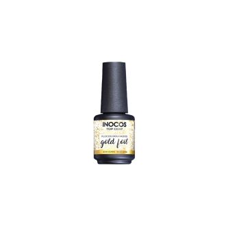 INOCOS VERNIZ GEL TOP COAT GOLD FOIL FLOCOS DOURADOS 15 ML