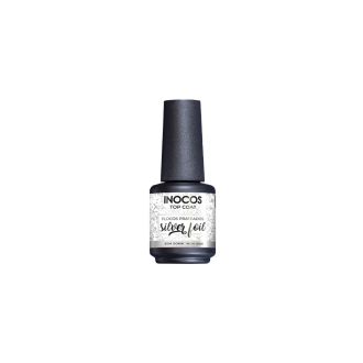 INOCOS VERNIZ GEL TOP COAT SILVER FOIL FLOCOS PRATEADOS 15 ML