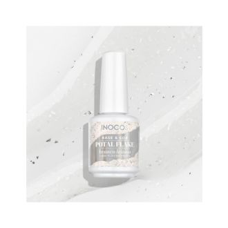 INOCOS VERNIZ GEL BASE POTAL BRANCO LEITOSO FLOCOS PRATA 15ML