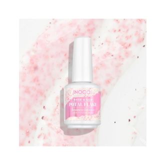 INOCOS VERNIZ GEL BASE POTAL BRANCO LEITOSO FLOCOS ROSA 15ML