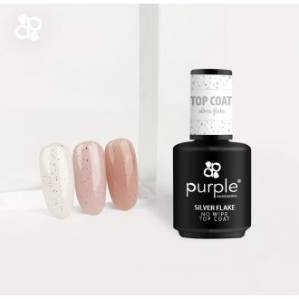 PURPLE SILVER FLAKE NO WIPE TOP COAT 15ML