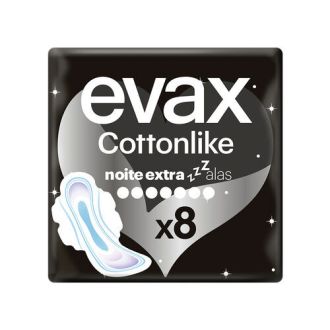 EVAX PENSOS HIGIENICOS COTTONLIKE COM ALAS NOITE EXTRA 8UN