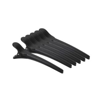 PINÇA CABELO CARBONO PRETA CURTA 6UN