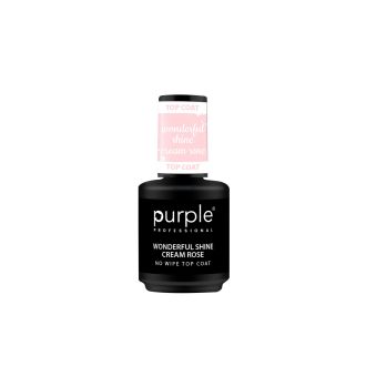 PURPLE WONDERFUL SHINE CREAM ROSE NO WIPE TOP COAT 15ML