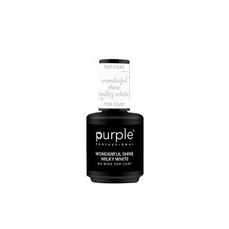PURPLE WONDERFUL SHINE MILKY WHITE NO WIPE TOP COAT 15ML