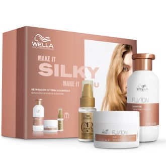 WELLA KIT  SILKY FUSION SHAMPOO 250ML+FUSION MASK 150ML+OIL REFLECTIONS 30ML