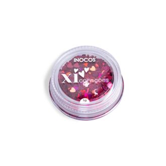 INOCOS GLITTER XI-CORAÇÃO ROSA 1G
