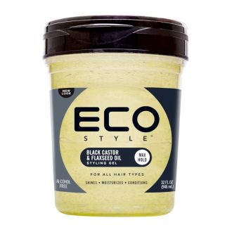 ECO STYLER GEL BLACK CASTOR&FLAXSEED OIL 32OZ