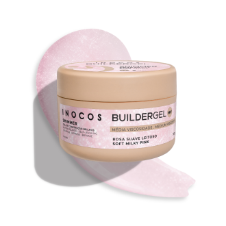 INOCOS BUILDER GEL SHIMMER ROSA SUAVE LEITOSO 50G MV