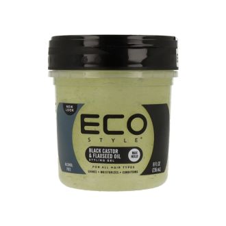 ECO STYLER GEL BLACK CASTOR&FLAXSEED OIL 8OZ